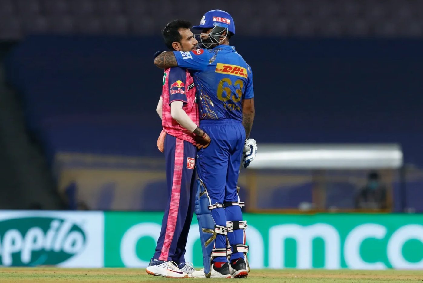 Yuzvendra Chahal was denied LBW by the DRS against Mumbai Indians
