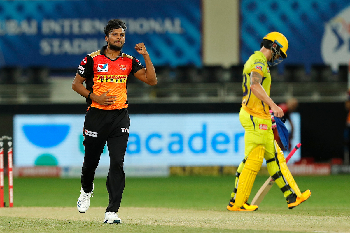 Natrajan's stunning delivery catches Rayudu by surprise