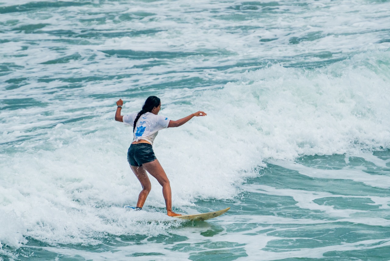 Ishita Malviya of Karnataka in action.