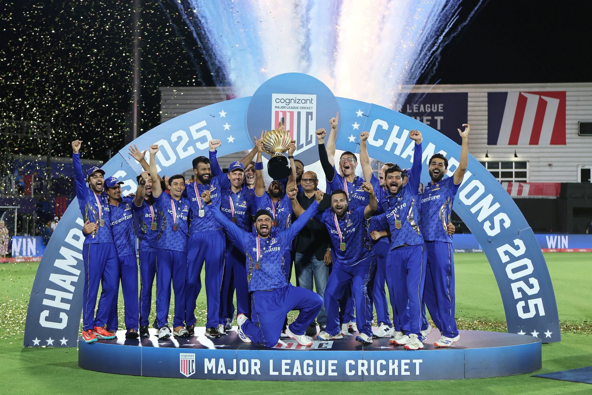 MI New York after winning the MLC 2025 title